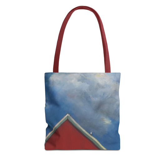 "The Red On The Blue" Painting - Tote Bag