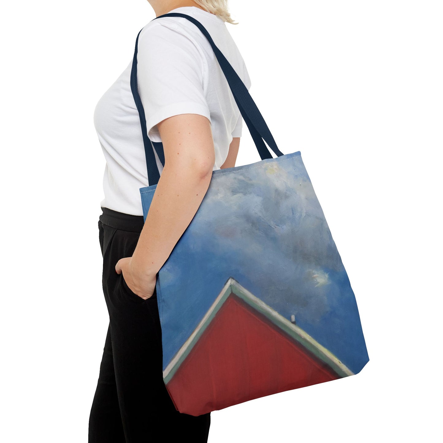 "The Red On The Blue" Painting - Tote Bag