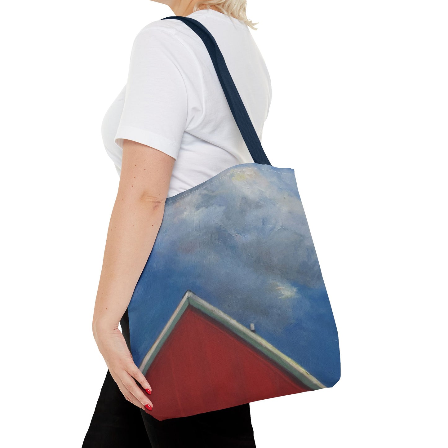 "The Red On The Blue" Painting - Tote Bag