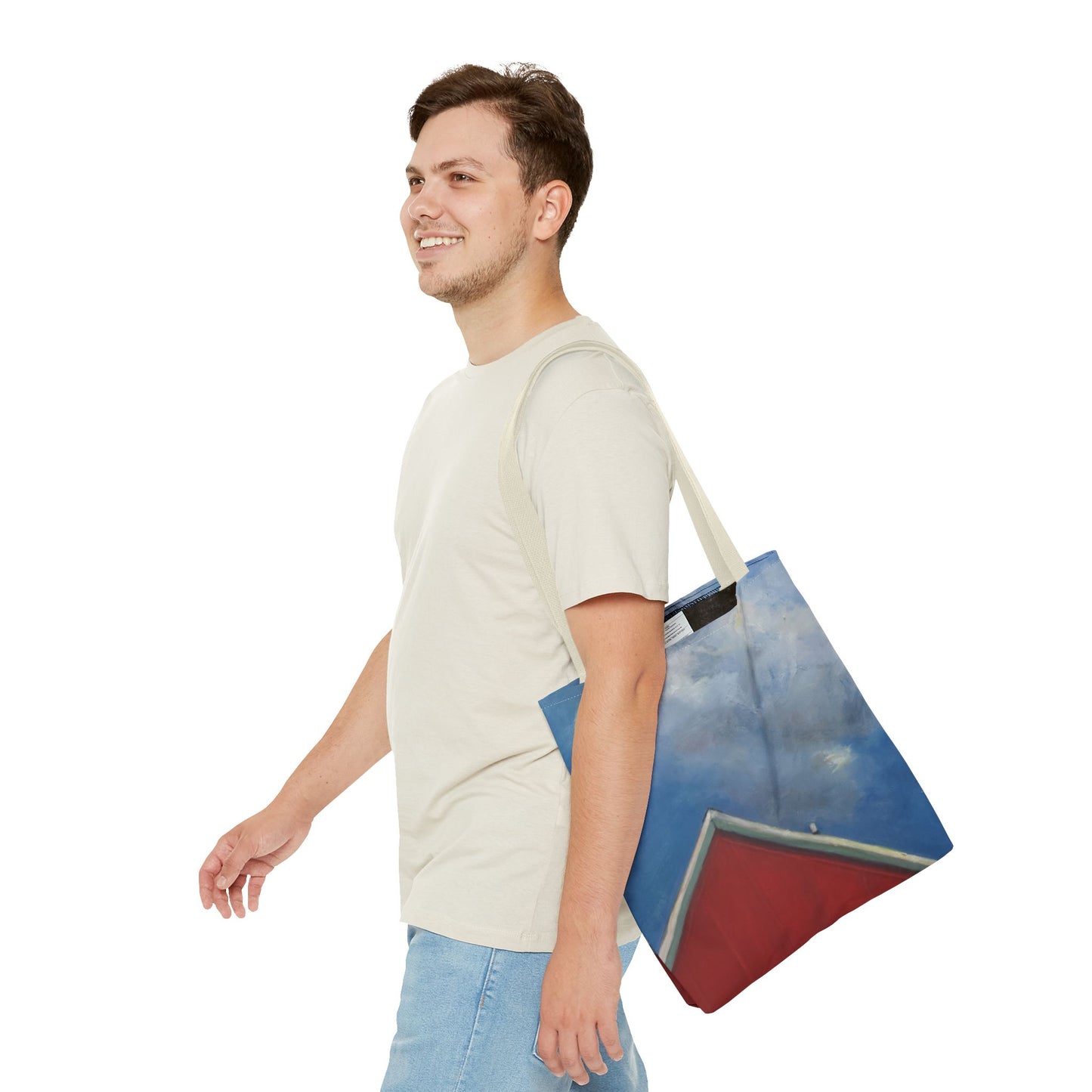"The Red On The Blue" Painting - Tote Bag