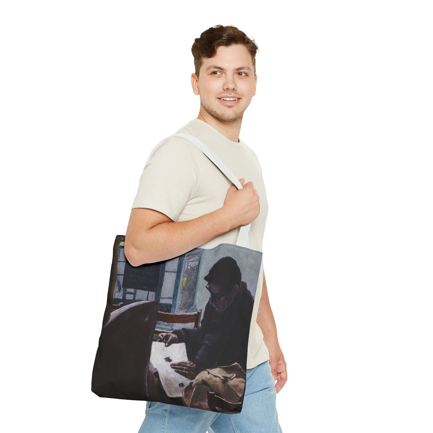 "The Man In The Cigar Shop" Painting - Tote Bag