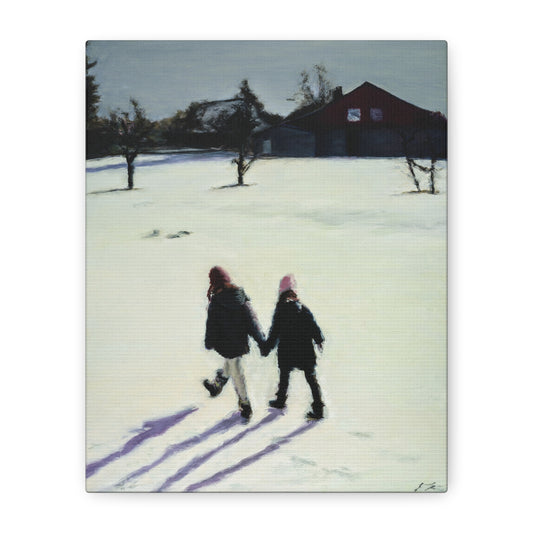 "The Sisters In The Snow" Open Edition Canvas Print