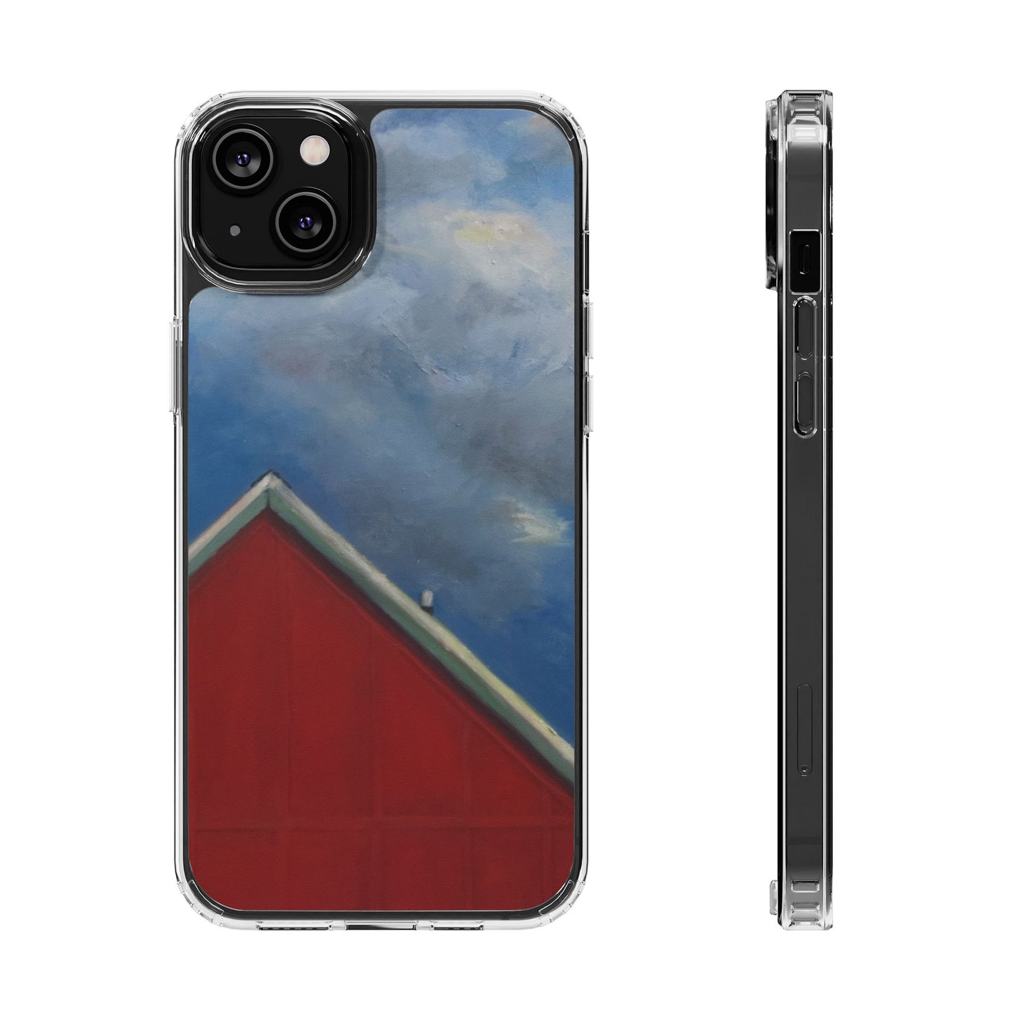 "The Red On The Blue" Painting - Phone Case