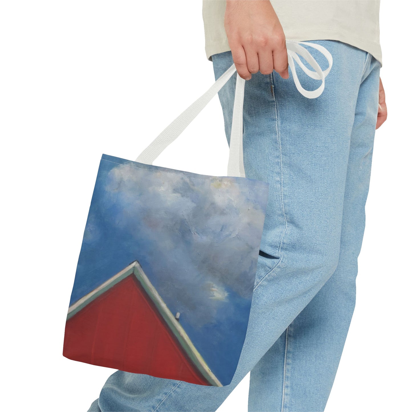 "The Red On The Blue" Painting - Tote Bag