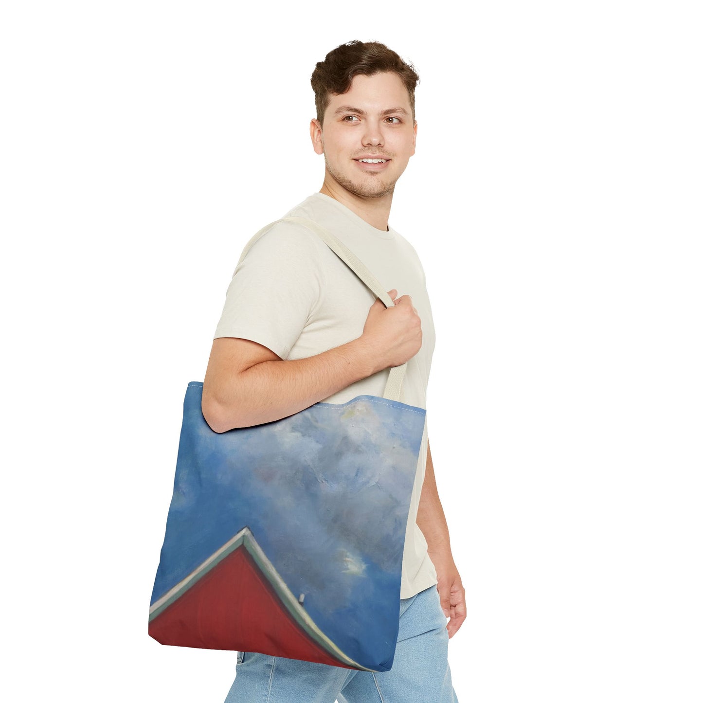 "The Red On The Blue" Painting - Tote Bag