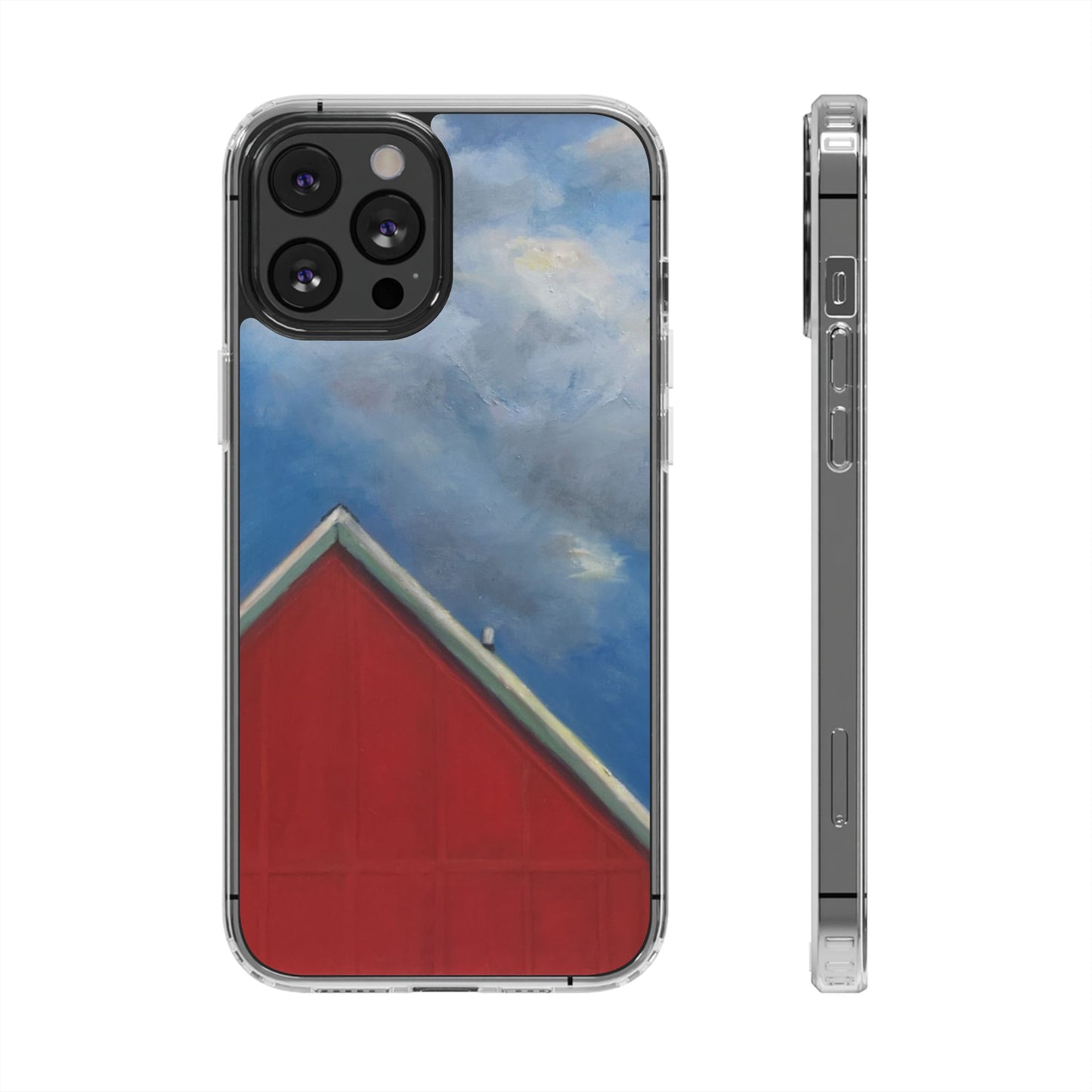 "The Red On The Blue" Painting - Phone Case