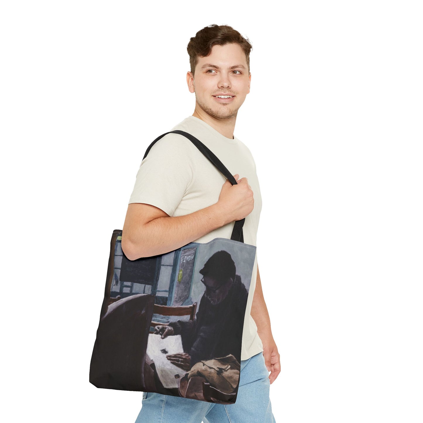 "The Man In The Cigar Shop" Painting - Tote Bag