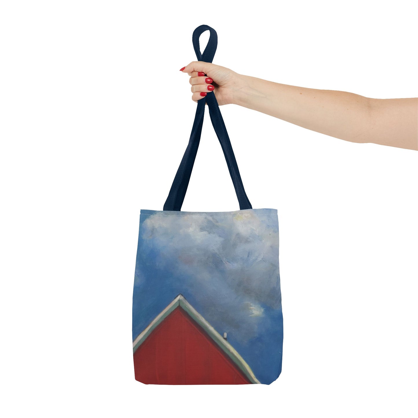 "The Red On The Blue" Painting - Tote Bag