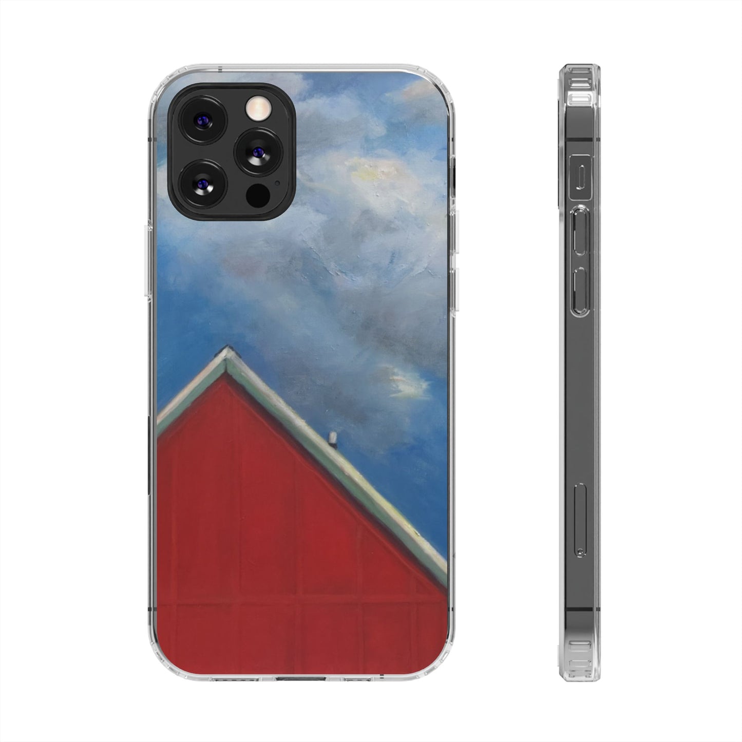 "The Red On The Blue" Painting - Phone Case