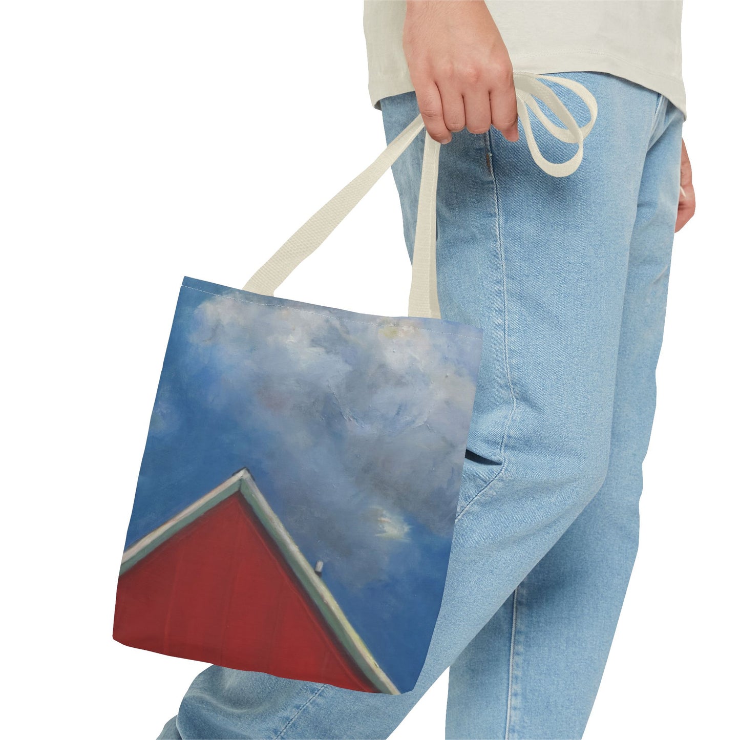"The Red On The Blue" Painting - Tote Bag