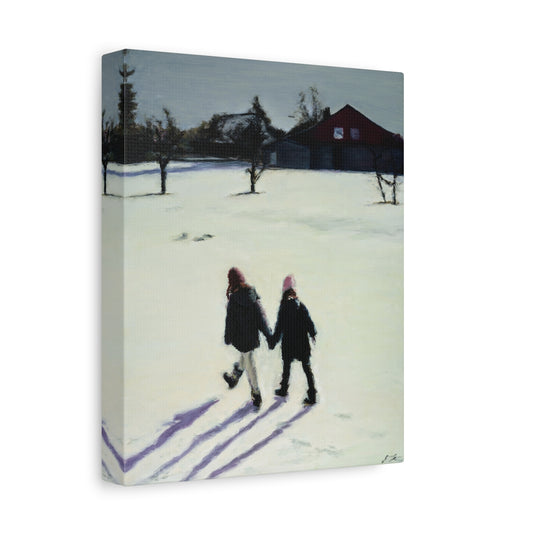 "The Sisters In The Snow" Open Edition Canvas Print